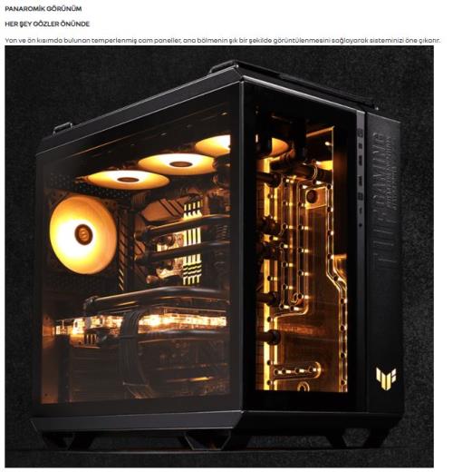 ASUS TUF GAMING GT502 PLUS Tempered Glass USB 3.2 ATX Mid Beyaz Tower Bilgisayar Kasası - Kasalar ürünleri tekmarshop.com'da